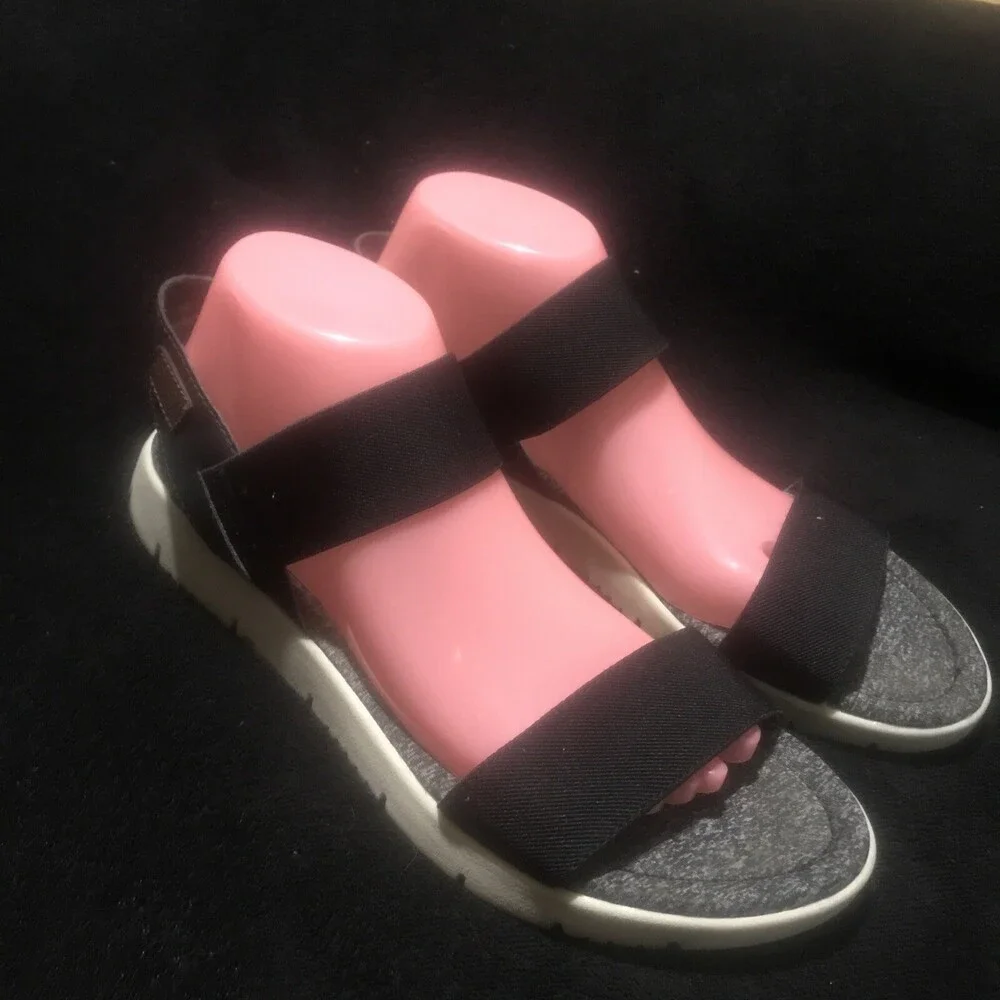 Blowfish Malibu Black Sandals Strappy Womens Size 10M Black W/White Soles